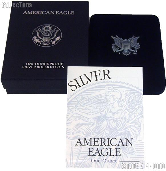 1998-P American Silver Eagle 1 oz Silver Proof Coin OGP Replacement Box and COA