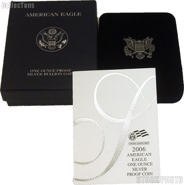 2006-W American Silver Eagle 1 oz Silver Proof Coin OGP Replacement Box and COA