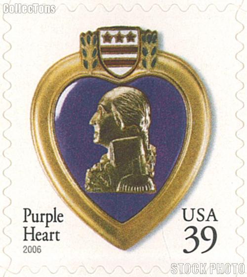 2006 United States Purple Heart 39 Cent US Postage Stamp Unused Sheet of 20 Scott #4032