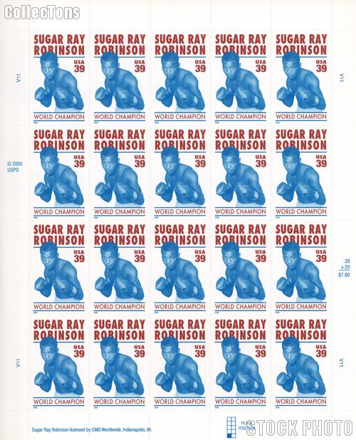 2006 Sugar Ray Robinson - Boxer 39 Cent US Postage Stamp Unused Sheet of 20 Scott #4020