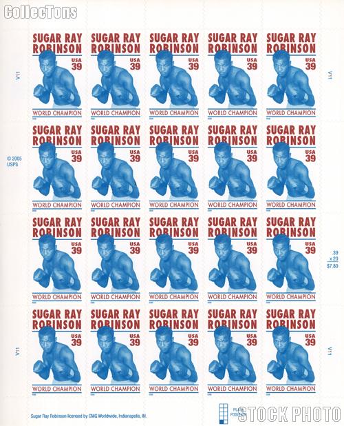 2006 Sugar Ray Robinson - Boxer 39 Cent US Postage Stamp Unused Sheet of 20 Scott #4020