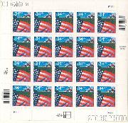 2000 Flag Over Farm 34 Cent US Postage Stamp Unused Sheet of 20 Scott #3449