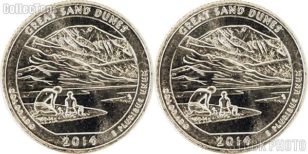 2014 P & D Colorado Great Sand Dunes National Park Quarters GEM BU America the Beautiful