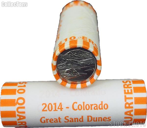 2014-D Colorado Great Sand Dunes National Park Quarters Bank Wrapped Roll 40 Coins GEM BU