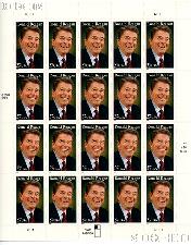 2005 Ronald Reagan 37 Cent US Postage Stamp Unused Sheet of 20 Scott #3897