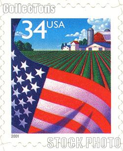 2000 Flag Over Farm 34 Cent US Postage Stamp Unused Sheet of 20 Scott #3449