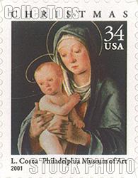 2001 Christmas - Madonna 34 Cent US Postage Stamp Unused Booklet of 20 Scott #3536