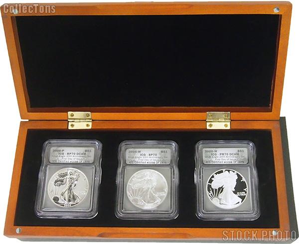 2006 American Silver Eagle 20th Anniversary Coin Set in ICG 70 First Day of Issue Holders