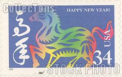 2002 Chinese New Year - Horse 34 Cent US Postage Stamp Unused Sheet of 20 Scott #3559