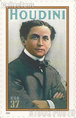 2002 Harry Houdini (1874-1926), Magician 37 Cent US Postage Stamp Unused Sheet of 20 Scott #3651