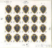2003 United States Purple Heart 37 Cent US Postage Stamp Unused Sheet of 20 Scott #3784
