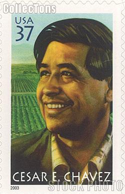 2003 Cesar E. Chavez (1927-1993), Labor Organizer 37 Cent US Postage Stamp Unused Sheet of 20 Scott #3781