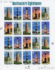 2003 Southeastern Lighthouses 37 Cent US Postage Stamp Unused Sheet of 20 Scott #3787 - #3791