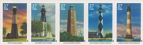 2003 Southeastern Lighthouses 37 Cent US Postage Stamp Unused Sheet of 20 Scott #3787 - #3791