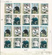 2003 Early Football Heroes 37 Cent US Postage Stamp Unused Sheet of 20 Scott #3808 - #3811