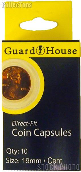 Guardhouse Box of 10 Coin Capsules for CENTS (19mm)