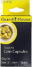 Guardhouse Box of 10 Coin Capsules for NICKELS (21.2mm)