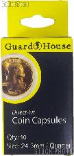 Guardhouse Box of 10 Coin Capsules for QUARTERS (24.3mm)