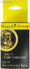 Guardhouse Box of 10 Coin Capsules for HALF DOLLARS (30.6mm)