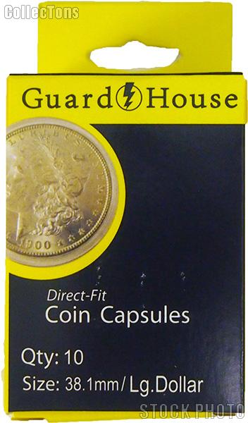 Guardhouse Box of 10 Coin Capsules for LARGE DOLLARS (38.1mm)