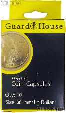 Guardhouse Box of 10 Coin Capsules for LARGE DOLLARS (38.1mm)