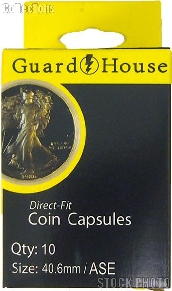 Guardhouse Box of 10 Coin Capsules for SILVER EAGLES (40.6mm)