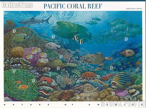 2004 Pacific Coral Reef 37 Cent US Postage Stamp Unused Sheet of 10 Scott #3831