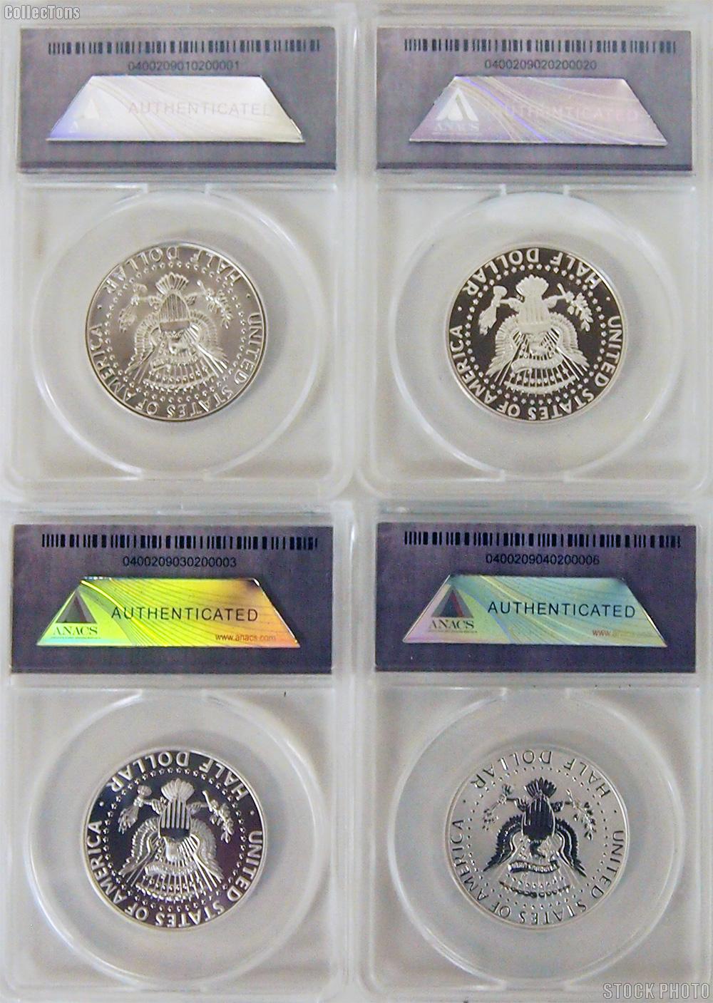 2014 Silver Kennedy Half Dollar - 50th Anniversary 4-Coin Set in ANACS 69