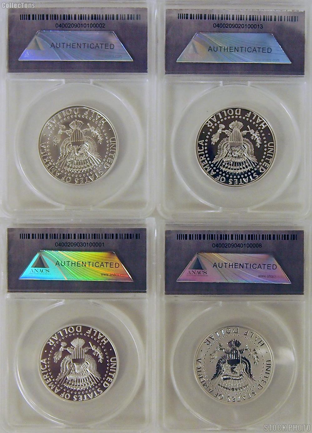 2014 Silver Kennedy Half Dollar - 50th Anniversary 4-Coin Set in ANACS 70