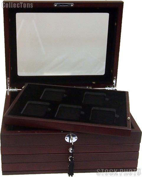 Deluxe Glass-Top Display Box for 20 slabs with Latch and Key