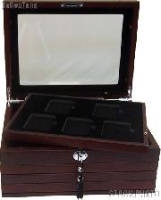 Deluxe Glass-Top Display Box for 20 slabs with Latch and Key