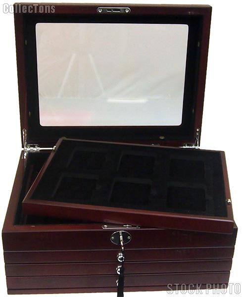 Deluxe Glass-Top Display Box for 24 slabs with Latch and Key