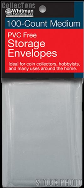 100 Whitman PVC Free Storage Envelopes - Medium