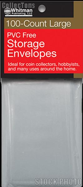 100 Whitman PVC Free Storage Envelopes - Large
