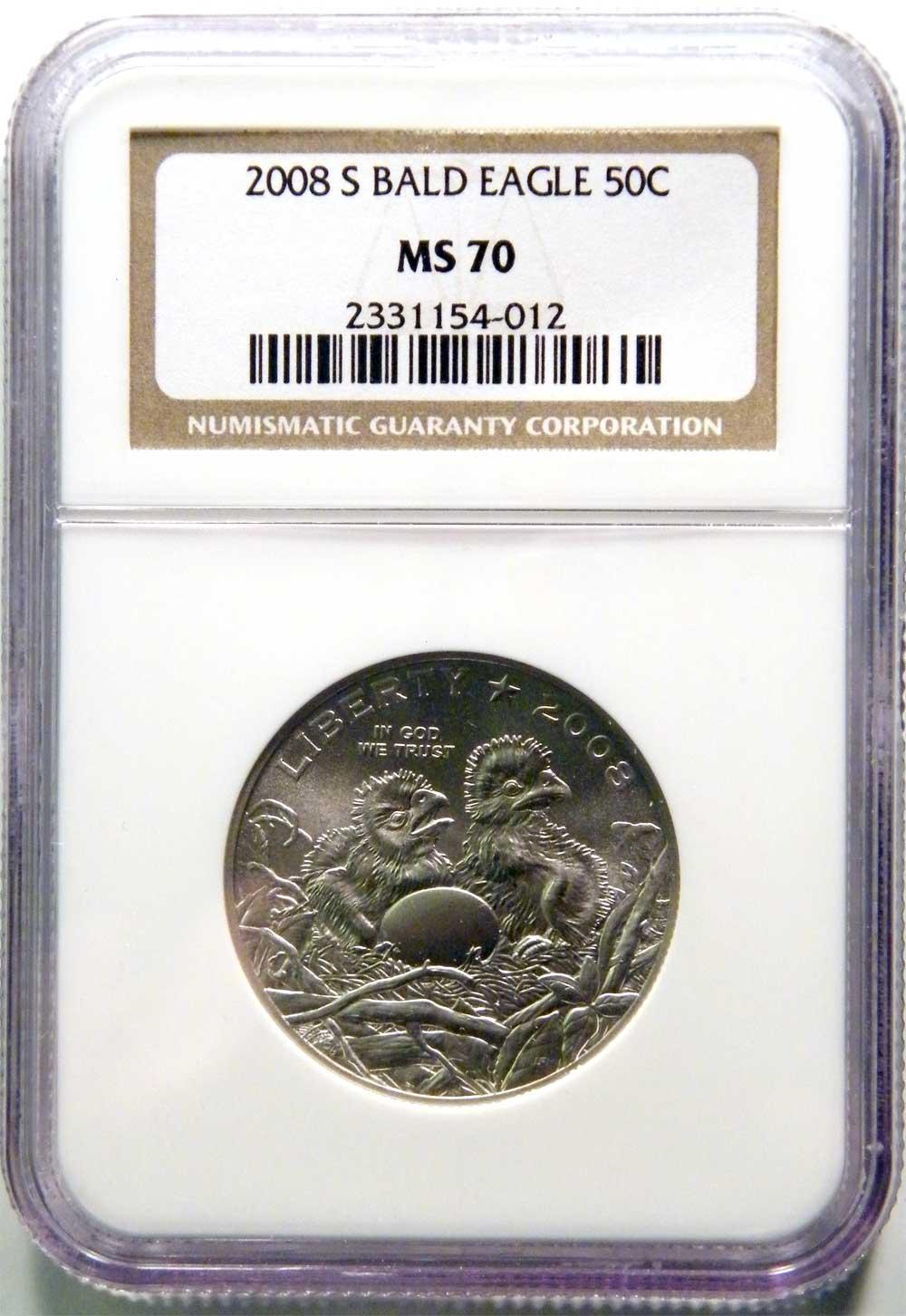 2008-S Bald Eagle Commemorative Uncirculated Half Dollar in NGC MS 70