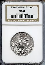 2008-S Bald Eagle Commemorative Clad Half Dollar Coin in NGC MS 69