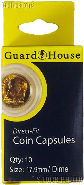Guardhouse Box of 10 Coin Capsules for DIMES (17.9mm)