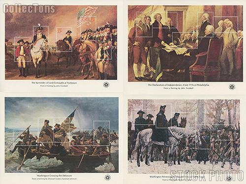 1976 Bicentennial Souvenir Sheet Collection set of 4 Sheets Scott #1686-#1689