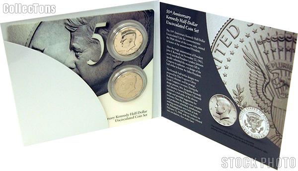 2014 P&D Kennedy Half Dollar 50th Anniversary Edition Uncirculated Coin Set