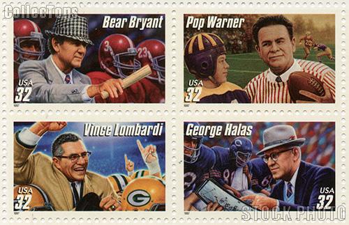 1997 Football Coaches 32 Cent US Postage Stamp MNH Sheet of 20 Scott #3143-#3146