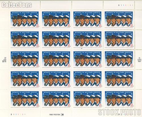 1997 Women in Military Service 32 Cent US Postage Stamp MNH Sheet of 20 Scott #3174