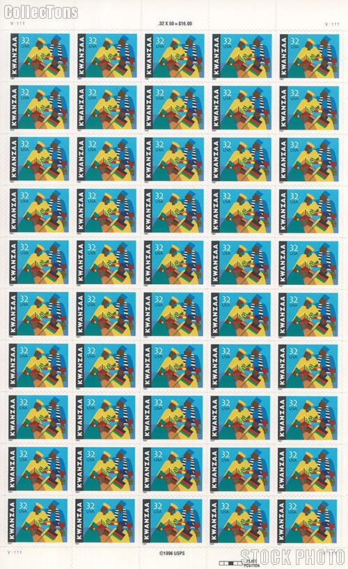 1997 Kwanzaa 32 Cent US Postage Stamp Unused Sheet of 50 Scott #3175