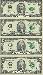 2003 Thomas Jefferson $2 Bill Uncut Currency Sheet of 4 Bills