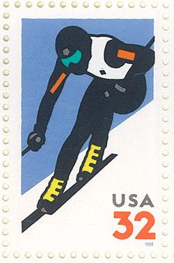 1998 Alpine Skiing 32 Cent US Postage Stamp MNH Sheet of 20 Scott #3180