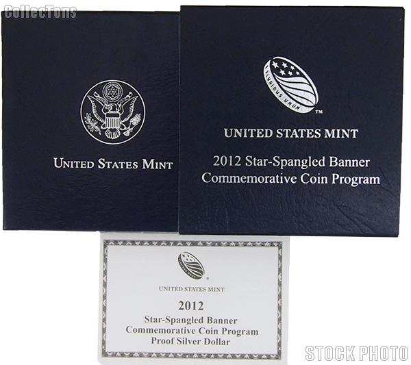 2012-P Star-Spangled Banner Commemorative Proof Silver Dollar OGP Replacement Box and COA