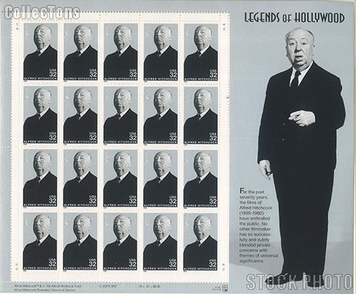 1998 Legends of Hollywood - Alfred Hitchcock 32 Cent US Postage Stamp MNH Sheet of 20 Scott #3226