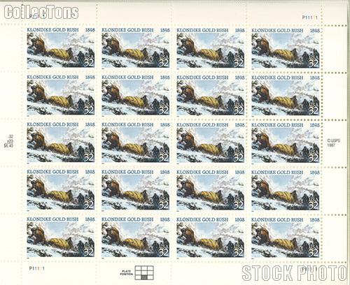 1998 Klondike Gold Rush Centennial 32 Cent US Postage Stamp MNH Sheet of 20 Scott #3235