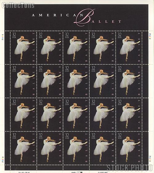 1998 American Ballet 32 Cent US Postage Stamp MNH Sheet of 20 Scott #3237