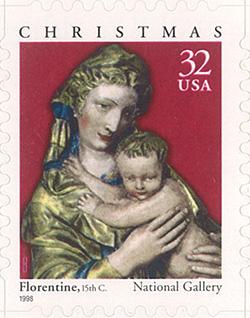 1998 Christmas - Madonna and Child 32 Cent US Postage Stamp Unused Booklet of 20 Scott #3244