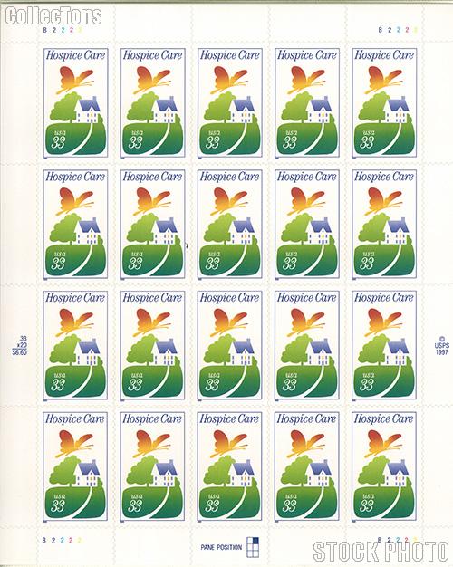 1999 Hospice Care 33 Cent US Postage Stamp Unused Sheet of 20 Scott #3276